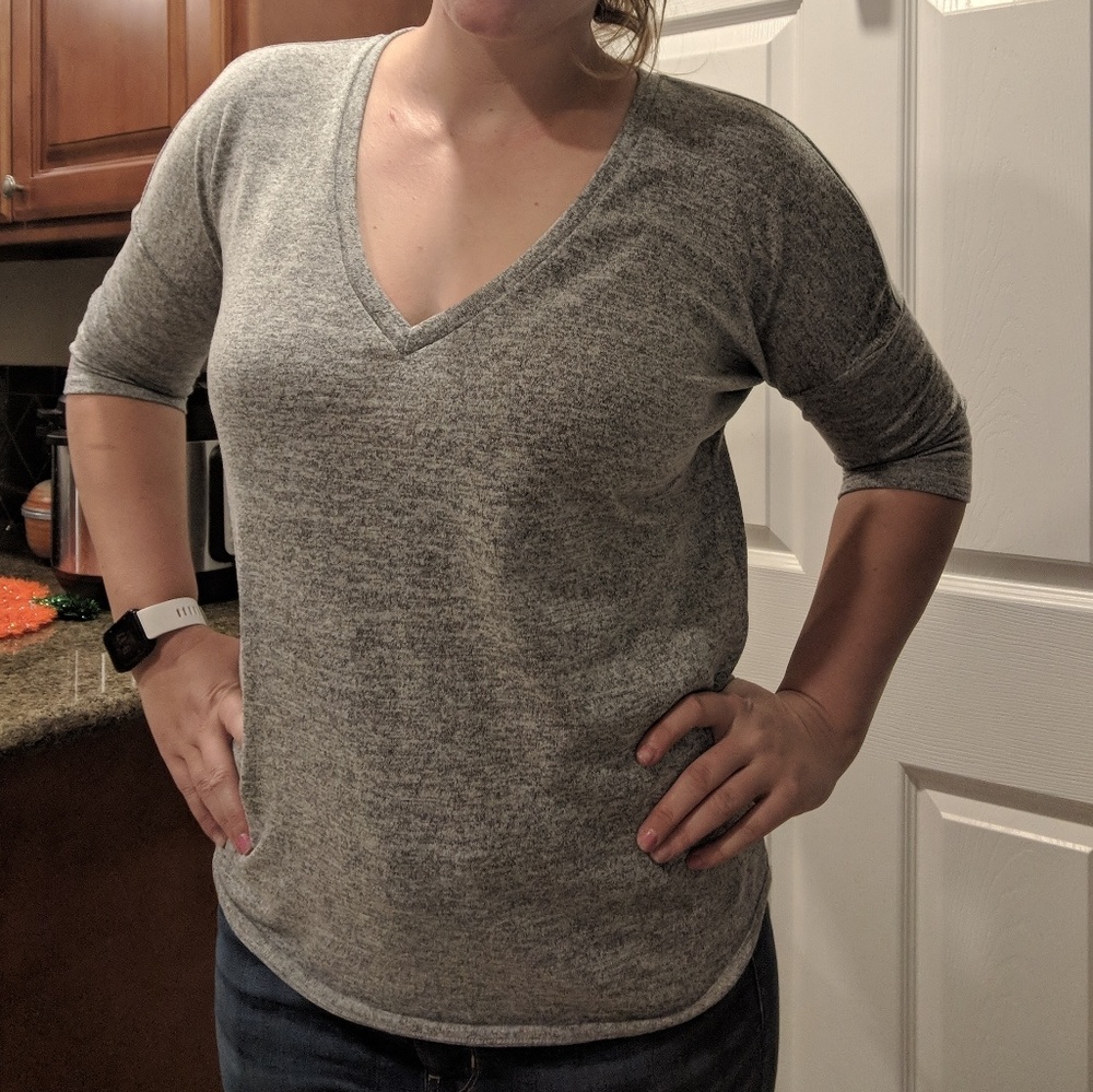 Express One Eleven Marled V-Neck London Tee
